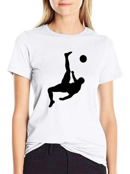 Black Soccer Kick Silhouette Graphic Tee