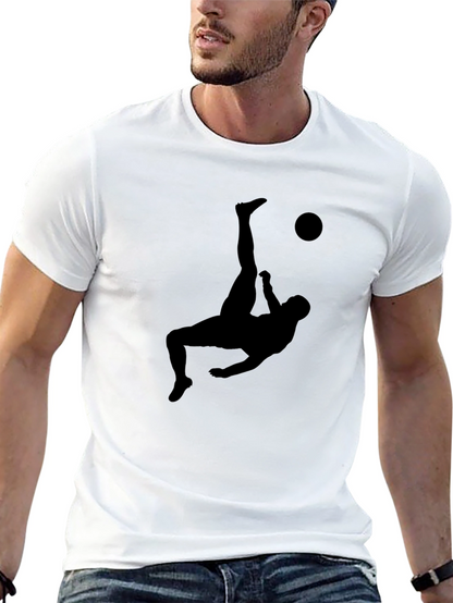 Black Soccer Kick Silhouette Graphic Tee