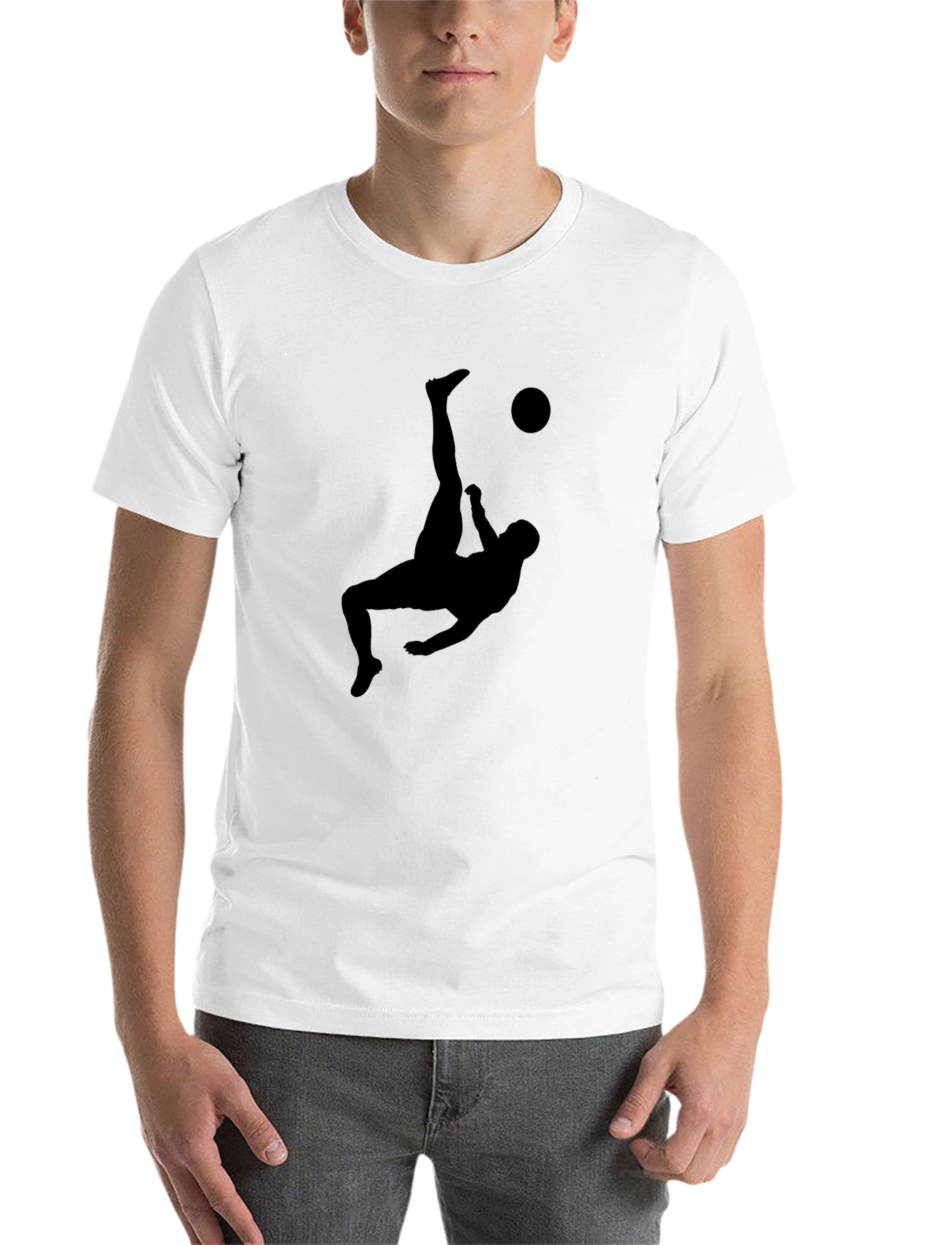 Black Soccer Kick Silhouette Graphic Tee