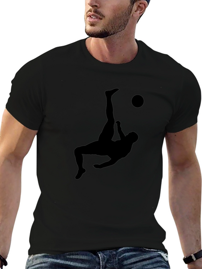 Black Soccer Kick Silhouette Graphic Tee