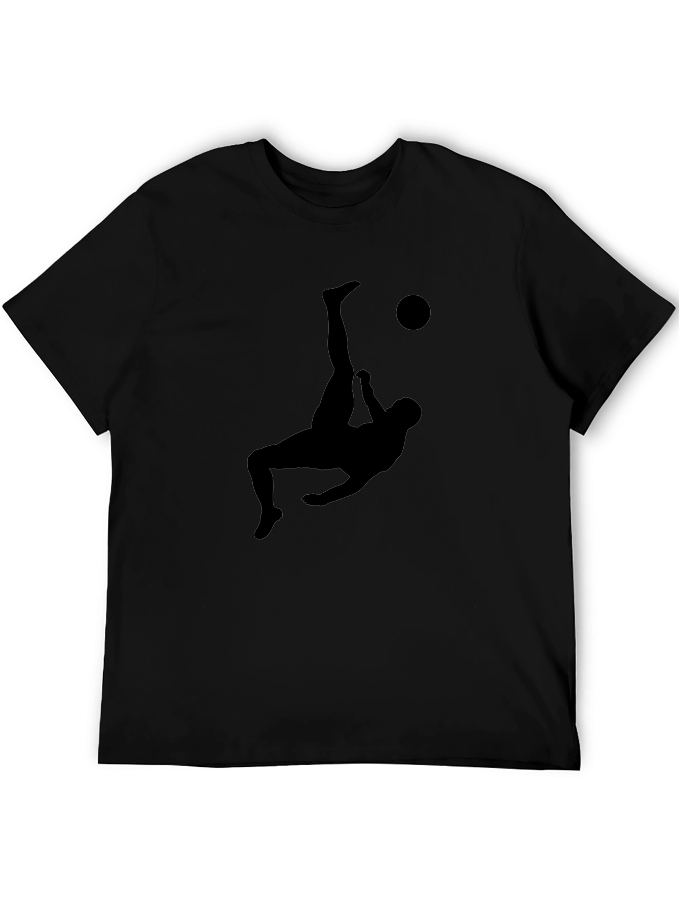 Black Soccer Kick Silhouette Graphic Tee