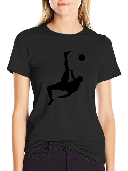 Black Soccer Kick Silhouette Graphic Tee