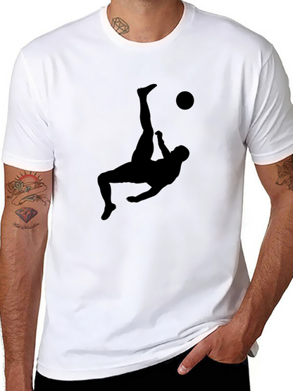Black Soccer Kick Silhouette Graphic Tee