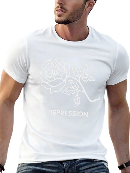 Rose Depression Graphic T-Shirt - Black