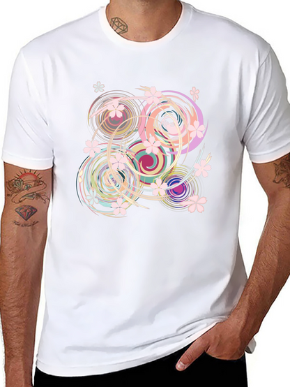 Swirl Floral Black T-Shirt