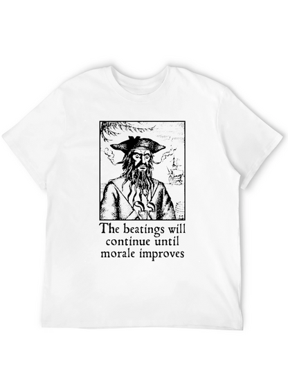 Pirate The Beatings Will Continue Black T-Shirt