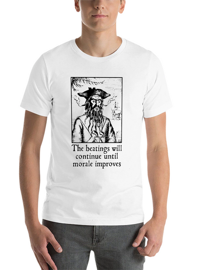 Pirate The Beatings Will Continue Black T-Shirt
