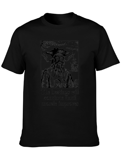 Pirate The Beatings Will Continue Black T-Shirt