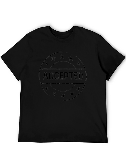 Accepted Graphic T-Shirt - Black Casual Tee