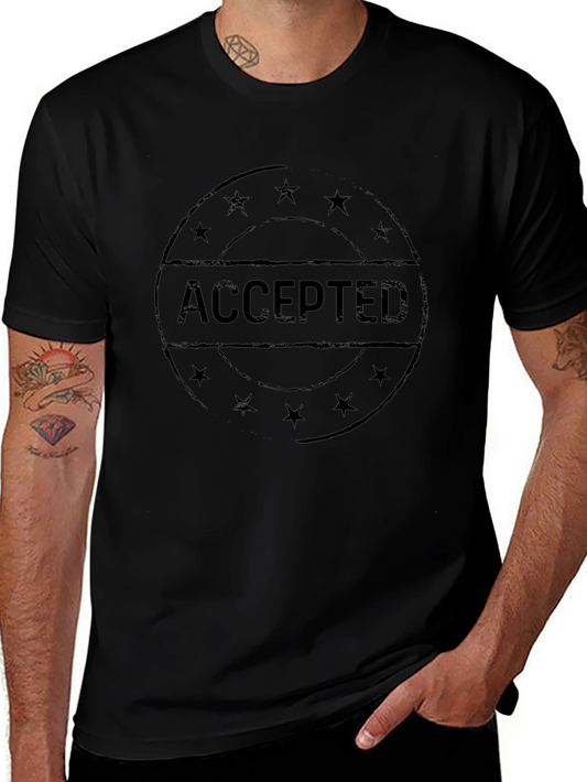 Accepted Graphic T-Shirt - Black Casual Tee