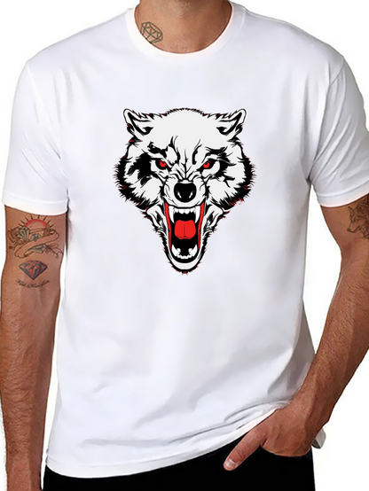 Mens Black Wolf Graphic Tee
