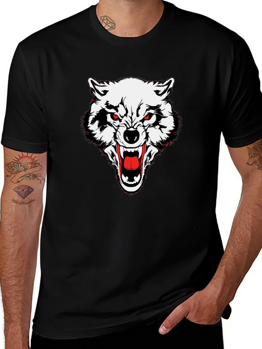 Mens Black Wolf Graphic Tee