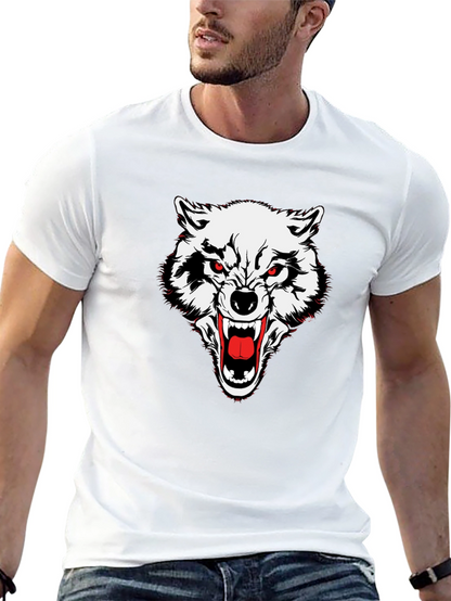 Mens Black Wolf Graphic Tee