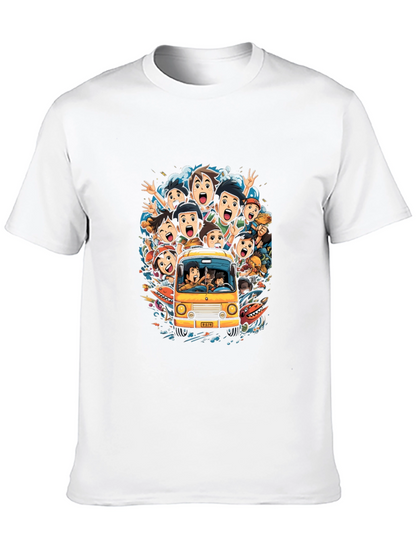Cartoon Group Fun Ride Black T-Shirt
