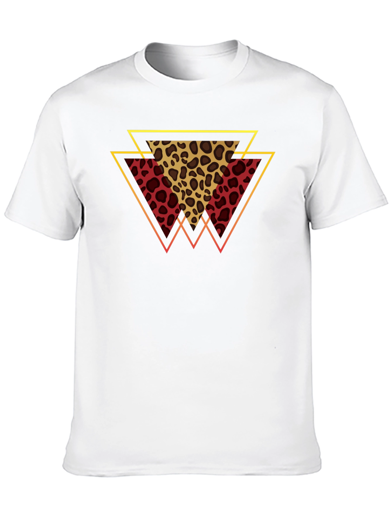 Geometric Leopard Print Tee - Stylish Mens T-Shirt