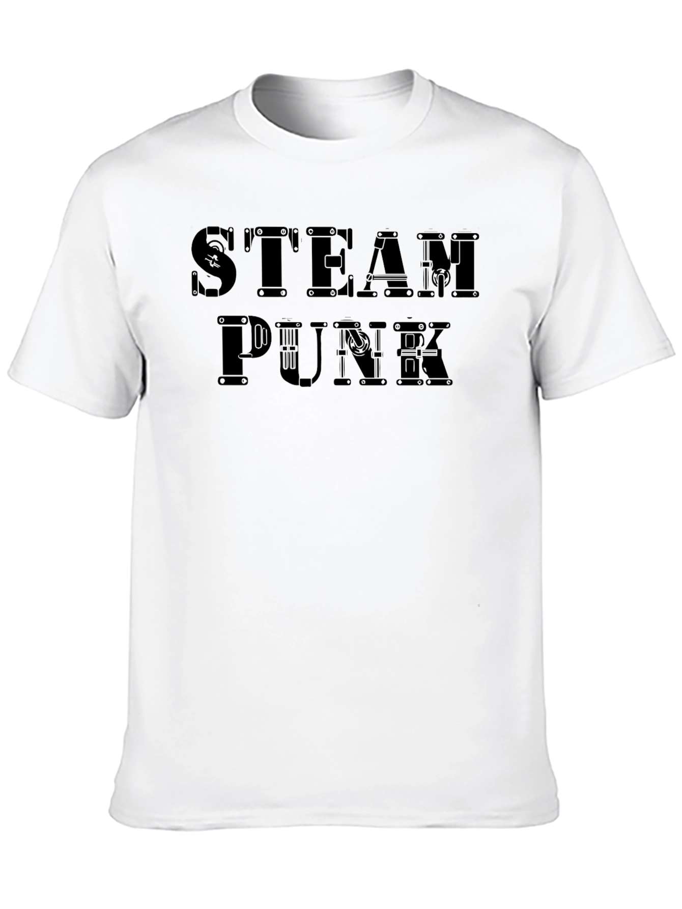 Steampunk Graphic Print Black T-Shirt