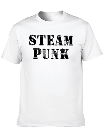 Steampunk Graphic Print Black T-Shirt