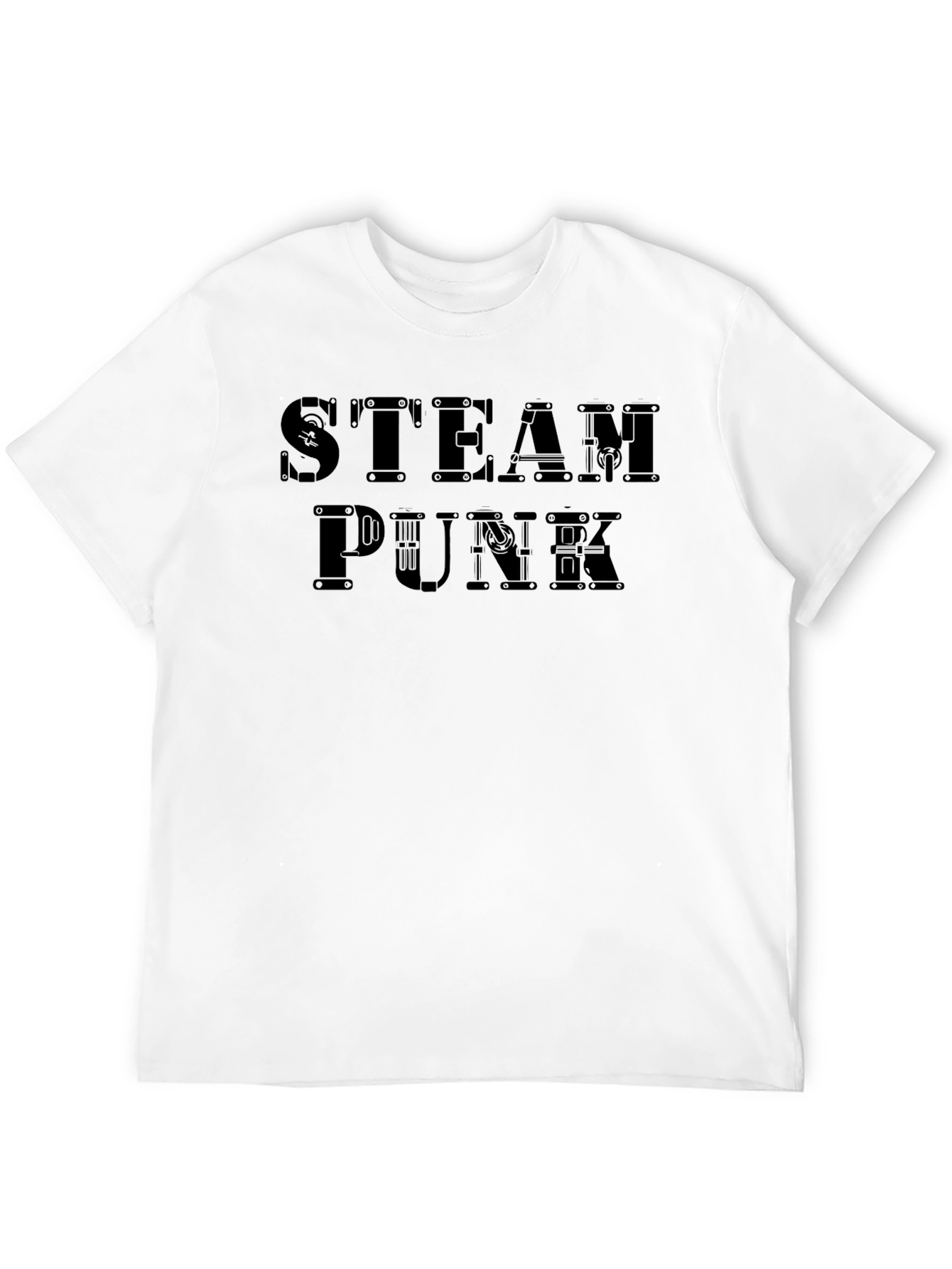 Steampunk Graphic Print Black T-Shirt