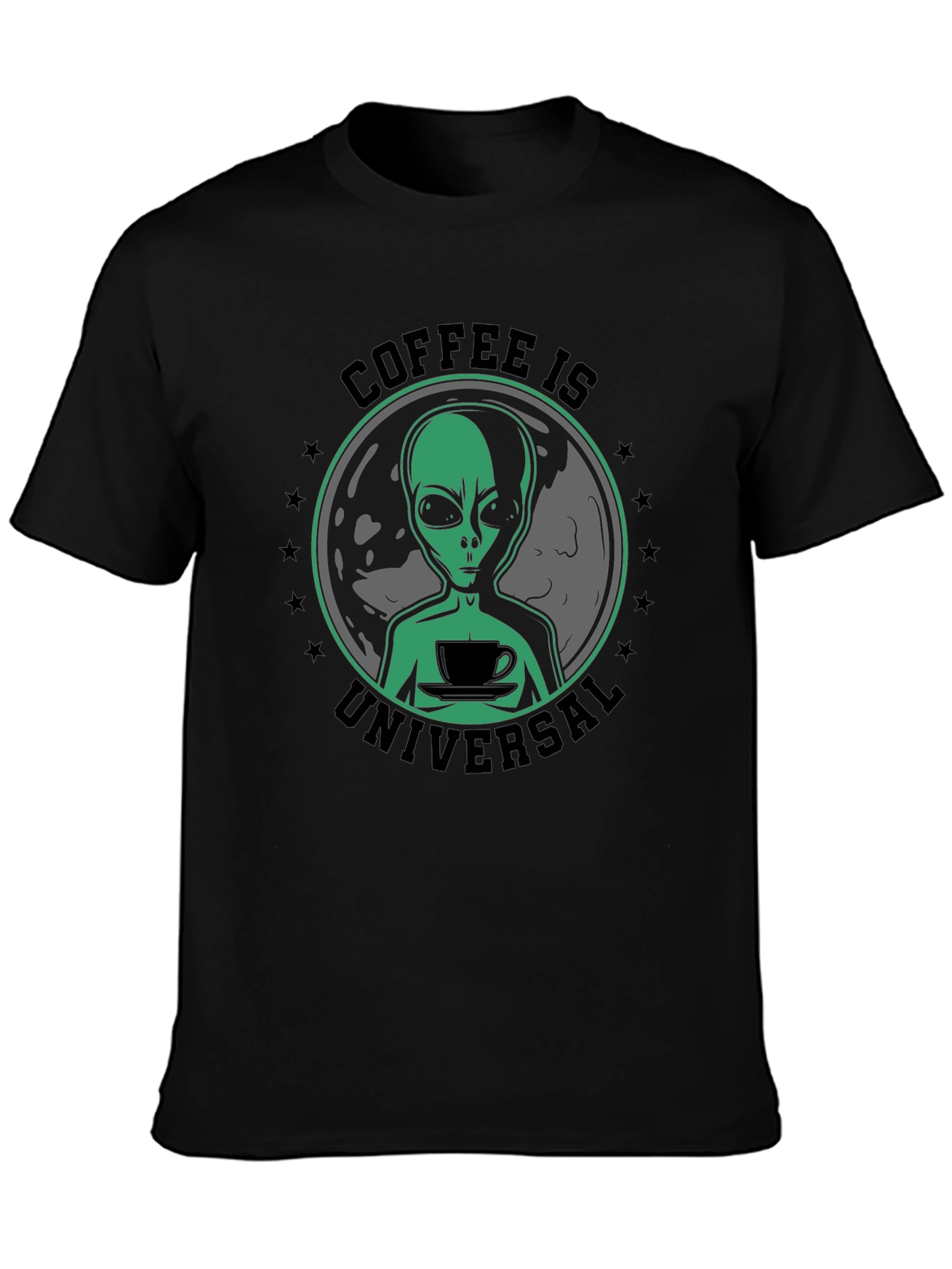 Coffee Is Universal Alien Graphic T-Shirt