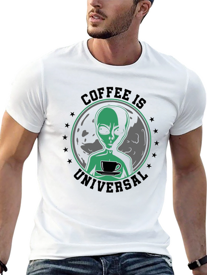 Coffee Is Universal Alien Graphic T-Shirt