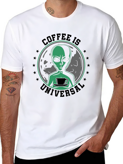 Coffee Is Universal Alien Graphic T-Shirt