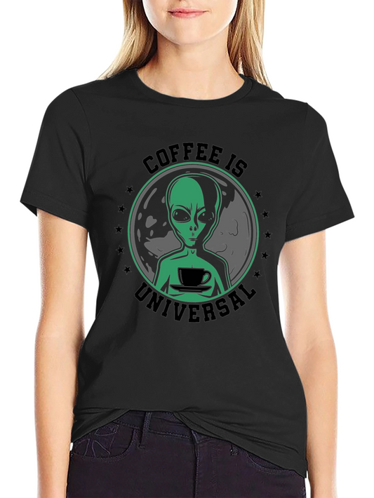 Coffee Is Universal Alien Graphic T-Shirt