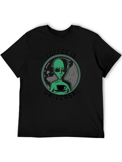 Coffee Is Universal Alien Graphic T-Shirt