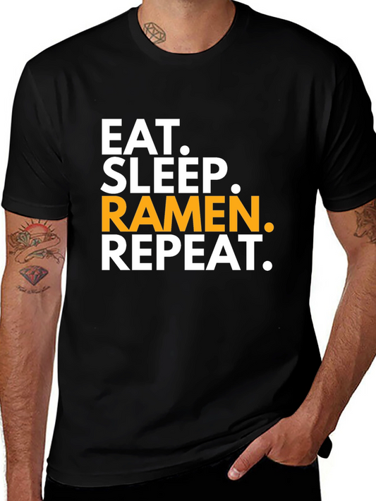 Eat Sleep Ramen Repeat Black T-Shirt