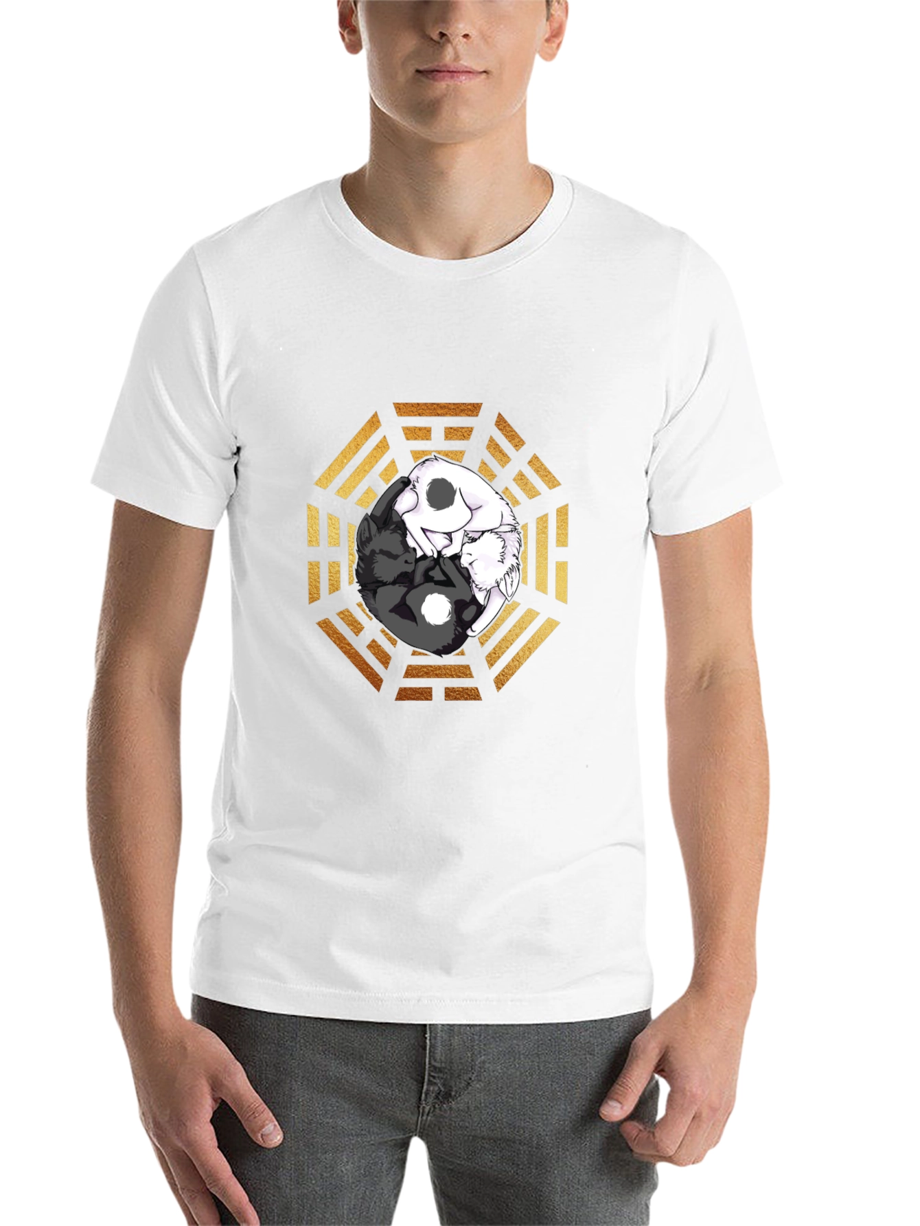 Yin Yang Cats Graphic T-Shirt
