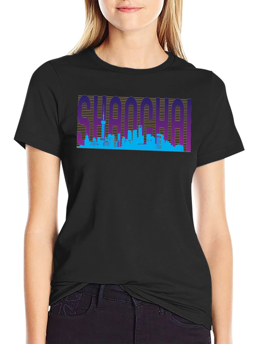 Shanghai Skyline Retro T-Shirt