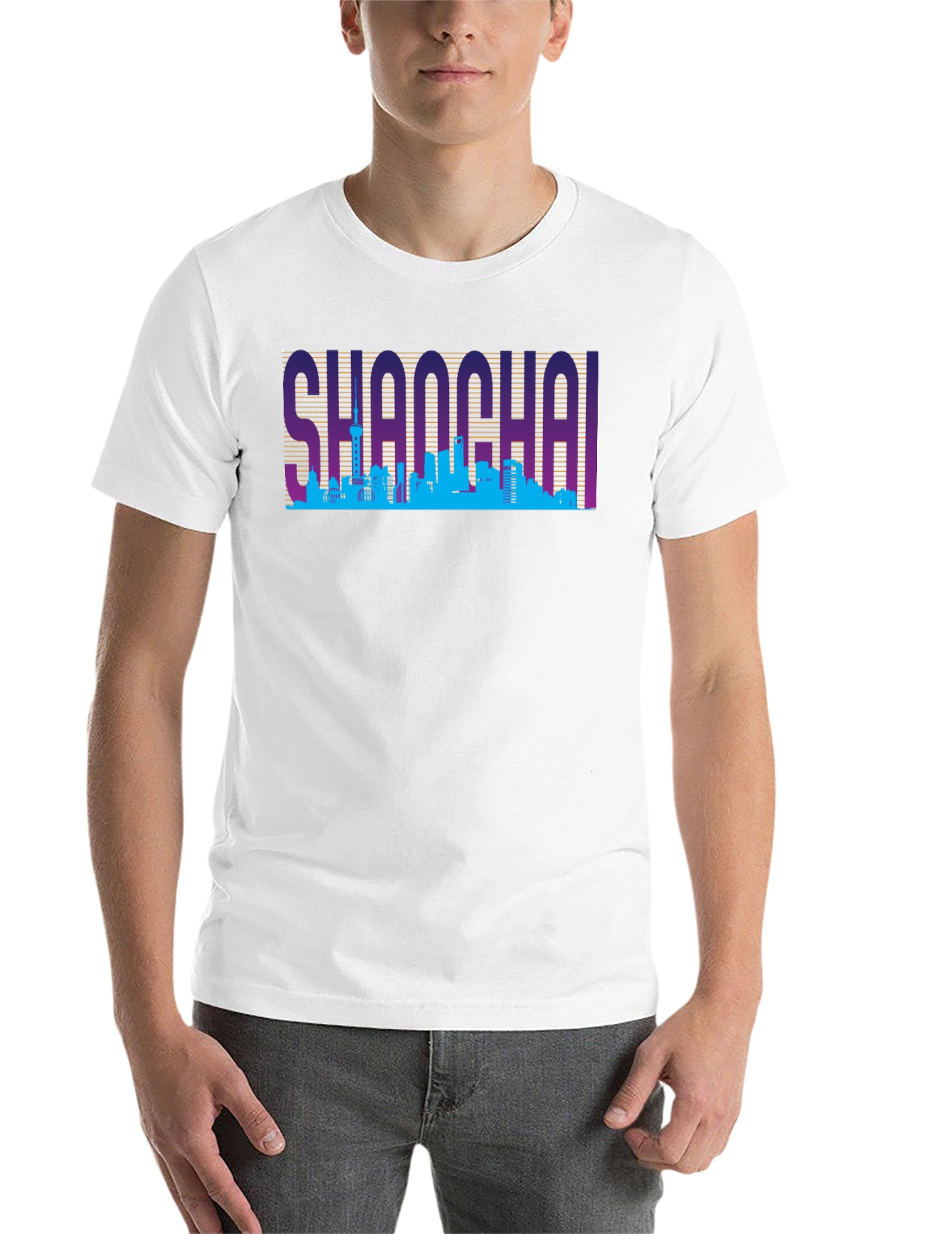 Shanghai Skyline Retro T-Shirt