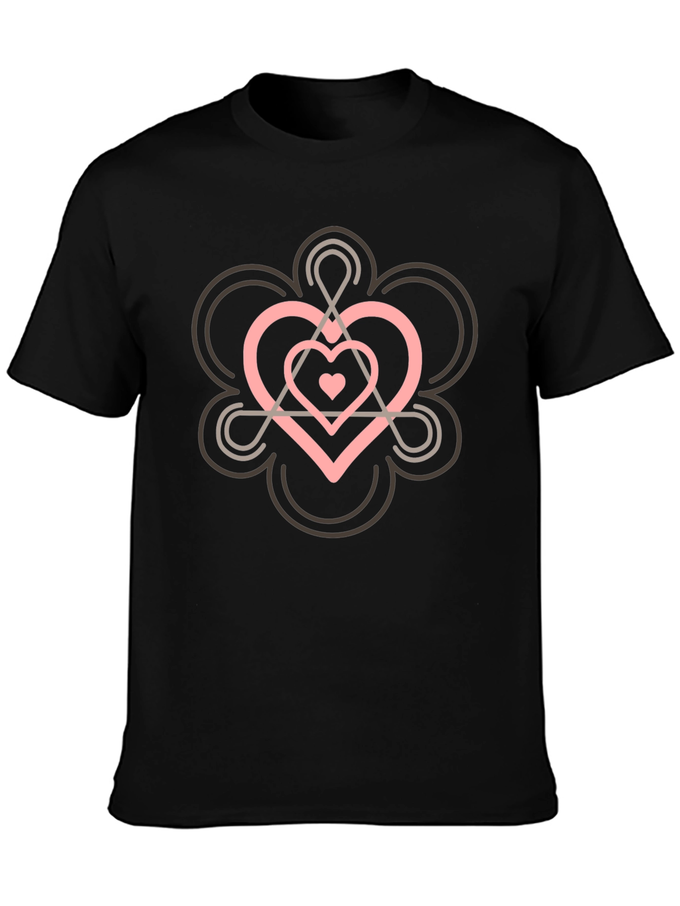 Heart Chakra Symbol Black T-Shirt