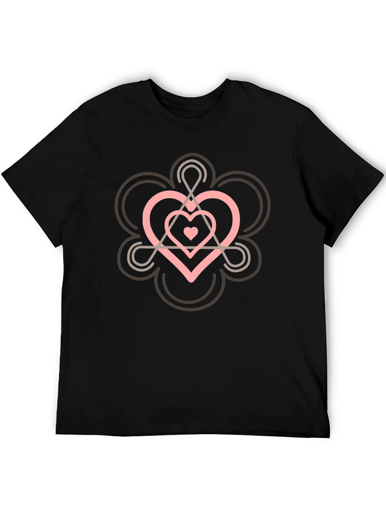 Heart Chakra Symbol Black T-Shirt
