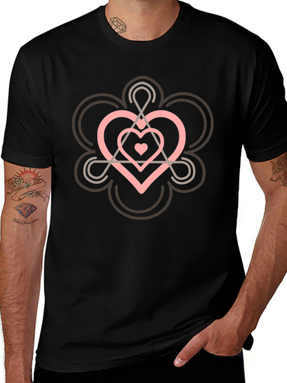 Heart Chakra Symbol Black T-Shirt