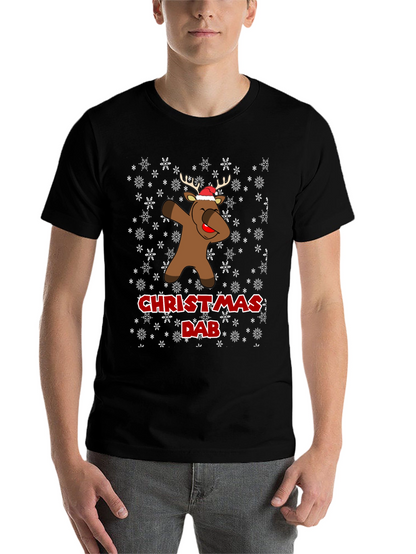 Christmas Dab Reindeer Mens Black T-Shirt