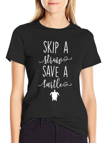 Skip A Straw Save Turtles Graphic Tee
