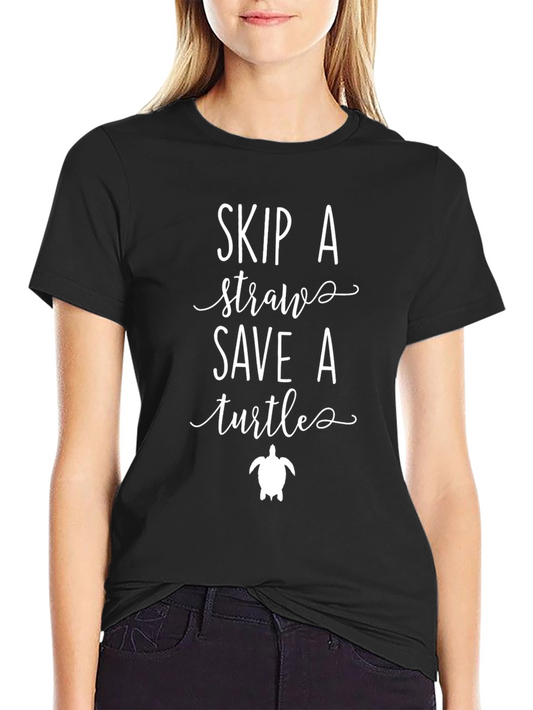 Skip A Straw Save Turtles Graphic Tee