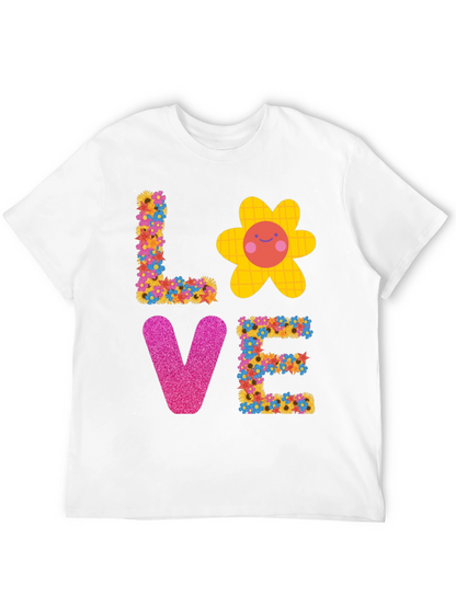 Floral LOVE Graphic Tee - Trendy Unisex T-Shirt