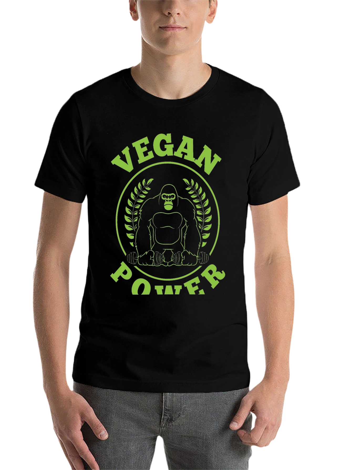Vegan Power Gorilla Graphic T-Shirt