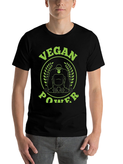 Vegan Power Gorilla Graphic T-Shirt