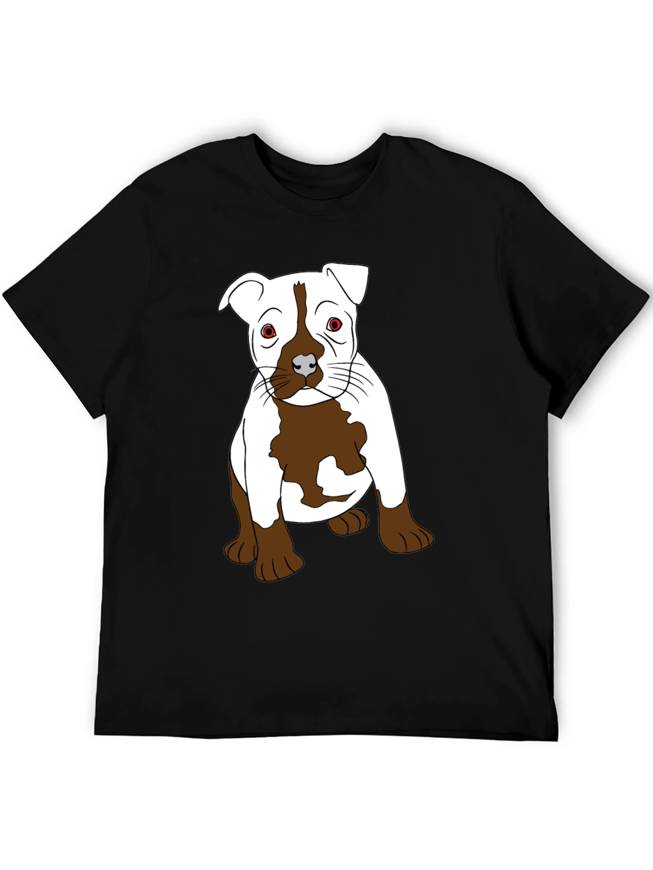 Pitbull Puppy Graphic T-Shirt - Black
