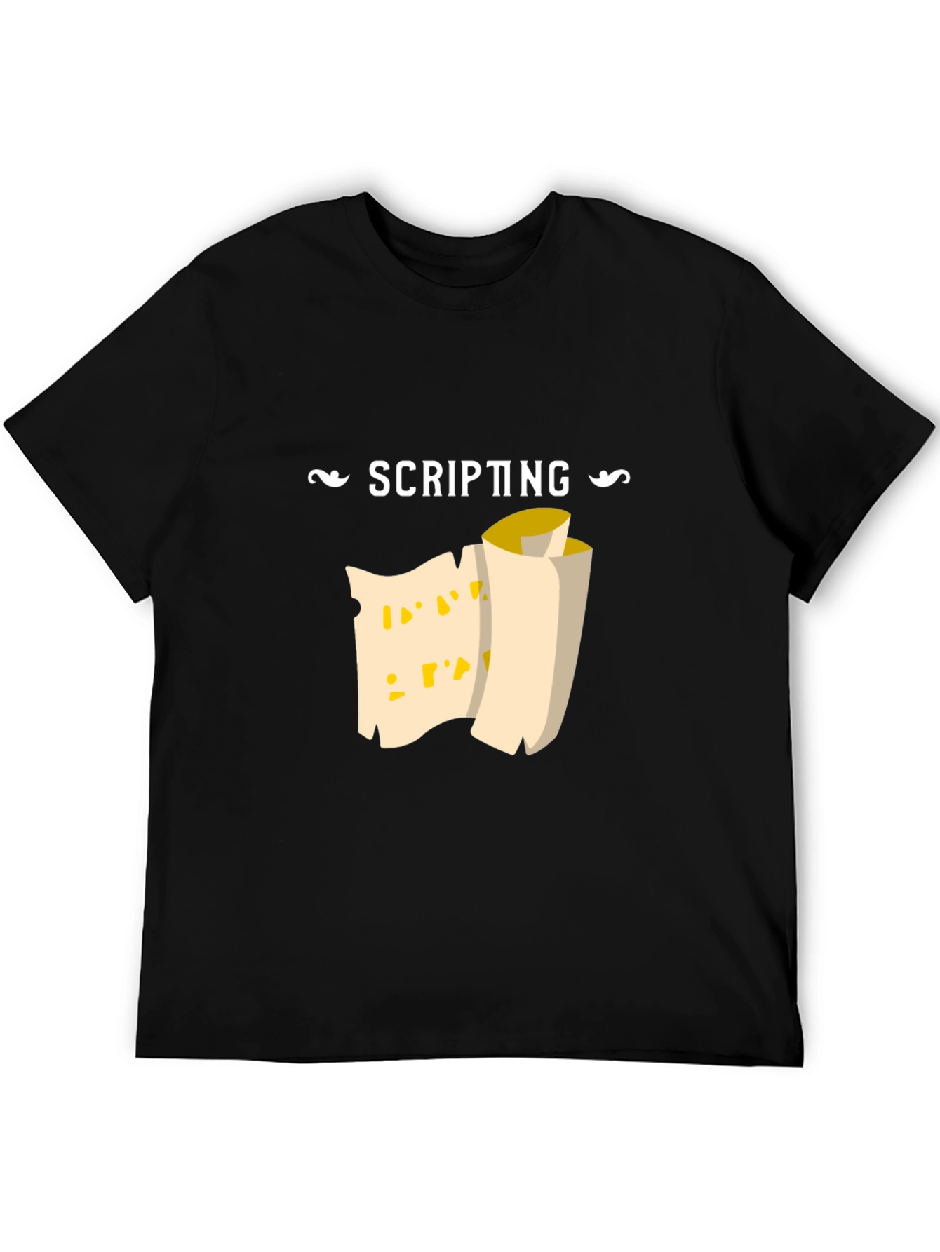 Scripting Scroll Graphic Tee - Black Cotton Comfort