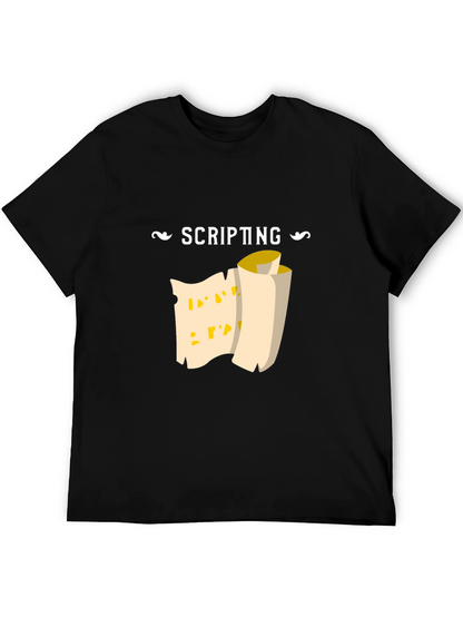 Scripting Scroll Graphic Tee - Black Cotton Comfort
