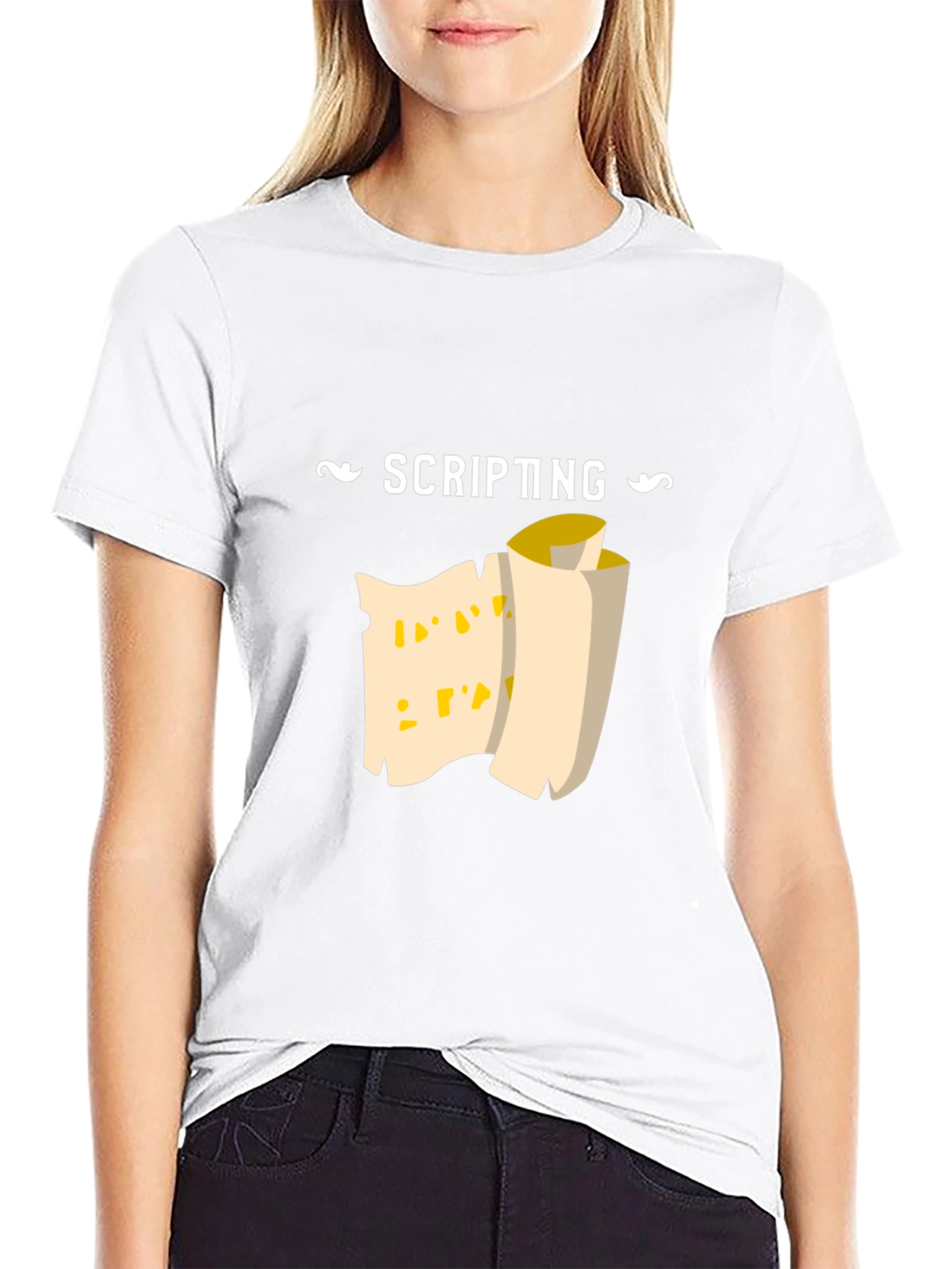 Scripting Scroll Graphic Tee - Black Cotton Comfort