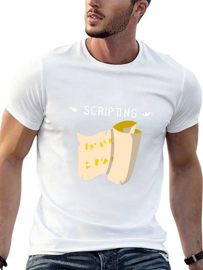 Scripting Scroll Graphic Tee - Black Cotton Comfort