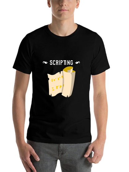 Scripting Scroll Graphic Tee - Black Cotton Comfort