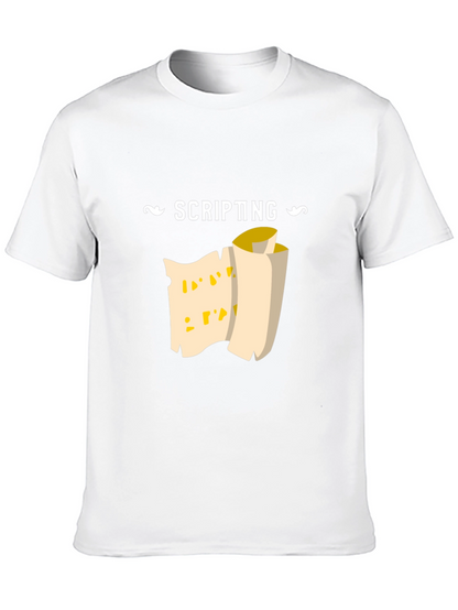 Scripting Scroll Graphic Tee - Black Cotton Comfort
