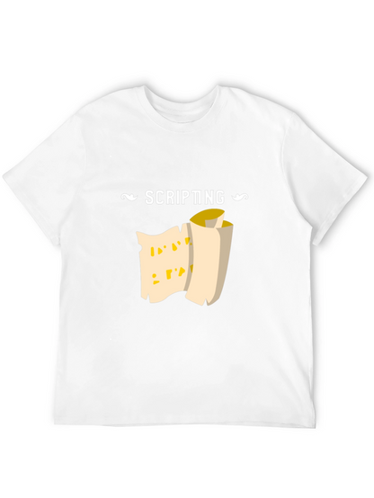 Scripting Scroll Graphic Tee - Black Cotton Comfort