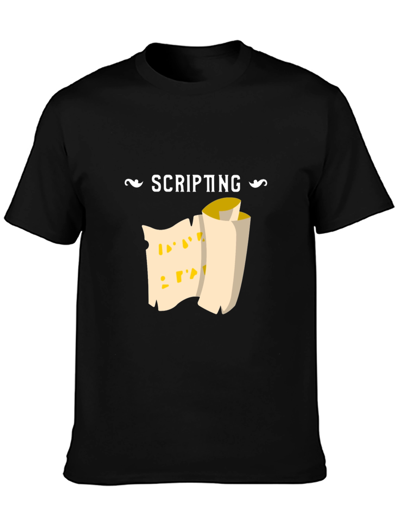 Scripting Scroll Graphic Tee - Black Cotton Comfort