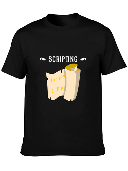 Scripting Scroll Graphic Tee - Black Cotton Comfort